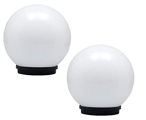 Image of 10 Inch Round Globe Gate Light for Main Gate Pillar, White Plastic Outdoor Garden Lamp, (Bulb Not Included) Pack of 2