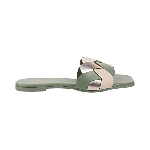 Image of Mochi Women's Faux Leather Pattern Detail Fashion Sandals