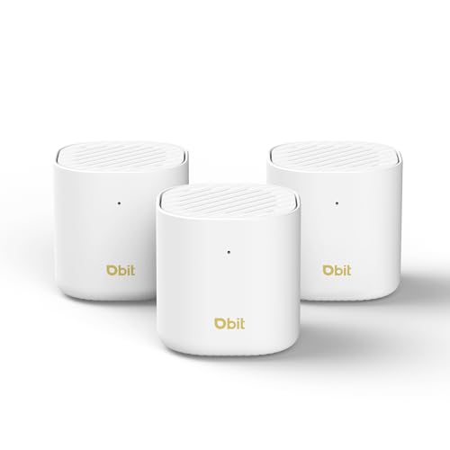 DBIT AX3000 WiFi 6 Mesh Wi-Fi System | 6,500 Sq Ft Coverage & 150 Devices | Dual-Band, Seamless Roaming, Parental Controls | Replaces Wireless Router and Extender | 2 Gigabit Ports Per Unit (3-Pack)