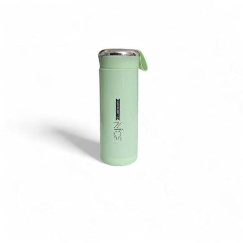 Image of Insulated Flask, Pink, Stainless Steel, with Carry Loop, Travel Tumbler (2, Green)