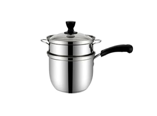 BDXMKS Ollas para Sopa Olla de Acero Inoxidable Olla de Doble Fondo Olla for Sopa Olla Antiadherente Olla Multiusos Olla for cocinar a Gas Olla Caliente(20cm Have Mesh)