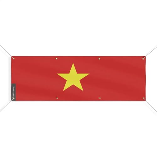Drapeau du Viêt Nam 140x420cm pavillon taille L à oeillets