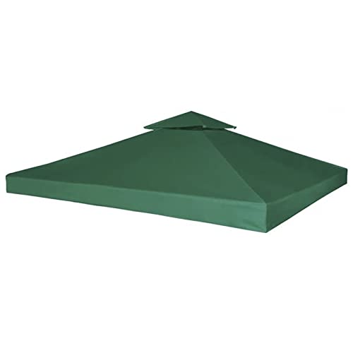 PJDDP Techo de Repuesto para Cenador 3x3M, Doble Techo Cubierta de Repuesto para Pabellón con Ventilación, Toldo de Cenador de Repuesto Resistente Al Agua(Sólo Arriba),Verde