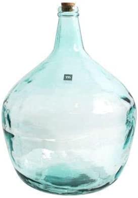 AC Garrafa Vidrio Transparente en Estilo Apple, Disponible Varios Modelos y tamaños capacidades, para Elegir Sus Favoritos 31.5x41cm (16 L,Liso Azul C/TAPÓN)