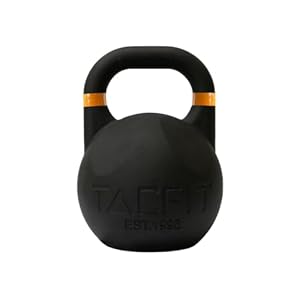 TACFIT Competition Kettlebell (Powder Coated) w Grooves – 33mm Handle for Fitness, Exercise, Strength Training and Weightliftingâ¦