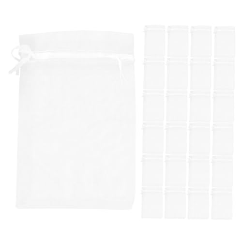 BATHVEVE 50 piezas Bolsas de Organza Blancas con Cordón para Bodas y Fiestas como Bolsitas para Joyas y