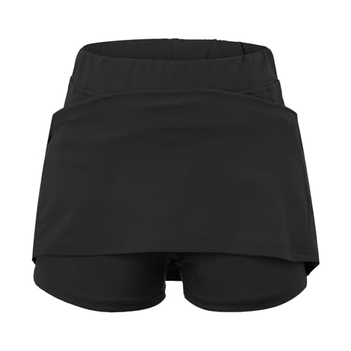Saia de tênis feminina shorts atléticos bolso elástico cintura alta cor sólida vestido esportivo fem