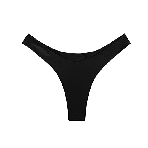 SherryDC Women's Sexy Cheeky Thong Brazilian Cut Low Rise High Leg Bikini Bottom2