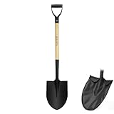 KOLEIYA 41 Inch Round Point Shovel for Digging,Heavy Duty Garden Shovel with D-Handle,Wooden Handle,Ideal for Gardening,Landscaping,Beach,and Snow Removal