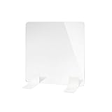 日本製 透明アクリルパーテーション 板厚3mm 多種サイズ 足両面テープ付 簡単組立 デスク用スクリーン 衝立 間仕切り (幅400ｍｍｘ高さ450ｍｍ) ptl-4045