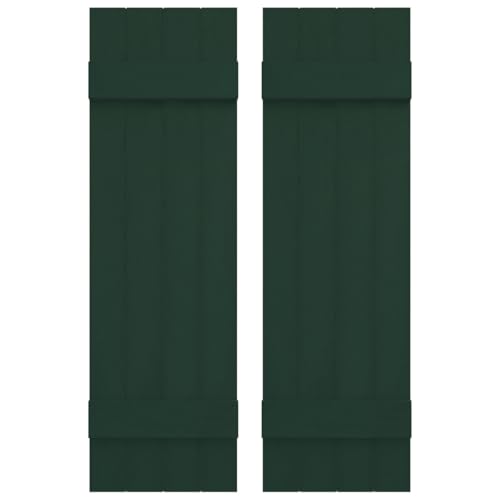Builders Edge BEJ4140050122 Custom Four Board Joined (2 Batten), Board-n-Batten Shutter (Per Pair),14"W x 50"H ,Midnight Green,1 Each
