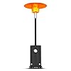 Outdoor heater 48000 portable outdoor heater with patio cover propane outdoor heater for patio backyard balcony with wheels double stainless steel heating gray  urban country home decor
