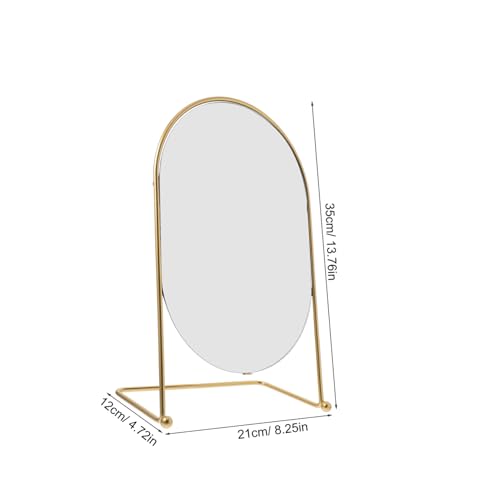 Espejo de Tocador Ovalado con Marco Dorado Moderno para Pared miniatura 2
