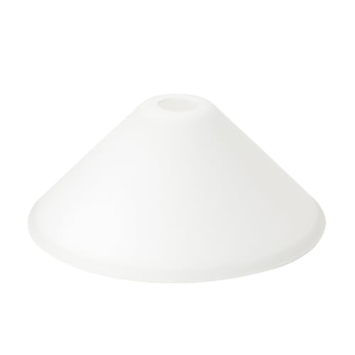 ORION LIGHTSTYLE Abat-jour en verre de rechange (Ø 300 mm), ouverture pour culot E27, hauteur 125 mm, verre de lampe, abat-jour en verre, cône en verre, mat, blanc