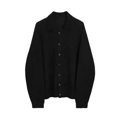 Men’S Lightweight Knit Long Sleeve Cardigan Sweaters Japan Style Collarless None Zipper Sweaters