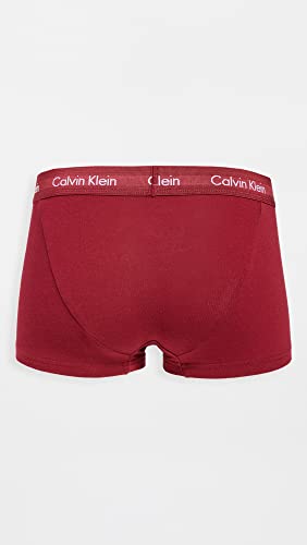 Calvin Klein underwear Men's Low Rise Trunks 3 Pack, Olive/Gentle/Red Carpet, L3