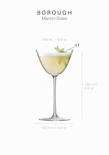 Copa de martini LSA International Borough transparente de 195 ml set de 4 4