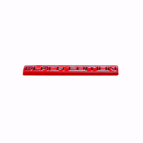 Image of 2Pcs Black Edition Emblem Advanced Badge Car Trunk Motorcycle Motif Rear Badge Decal Sticker Self-Adhesive Universal 3D Metal Badge Sticker Compatible for Vehicle (red)