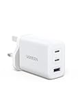 UGREEN USB C Charger 65W GaN Fast Charger 3-Port PD Charger UK Plug Compact Travel Adapter Compatible with MacBook Pro/Air, iPad Pro/Air, iPhone 17 Pro/Air/17/16, Galaxy S25/S24, Pixel, etc (White)