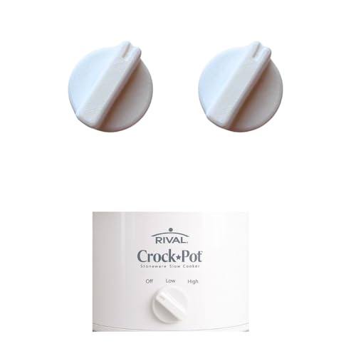 Replacement Knob Compatible with Rival Crock Pot Slow Cooker 2 Pack White