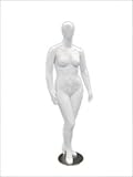 (MD-NANCYW1) ROXYDISPLAYTM Egg Head Female Mannequin Plus Size, with high heel feet feature. with Arms by the side, and sculpture high heel shoe