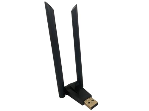 Image of USB WiFi Bluetooth Adapter 1300Mbps USB 3.0 Network Dongle with 5dBi High Gain Dual Antennas Dual Band 2.4 /5Ghz Wireless Network External Receiver Driver Free (1300 MBPS Dual Band + Bluetooth)