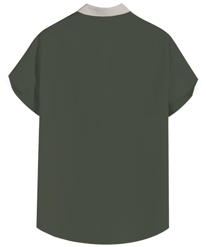 Men's Short Sleeve Button Up Hawaiian Shirt 1950s Vintage Bowling Shirts2