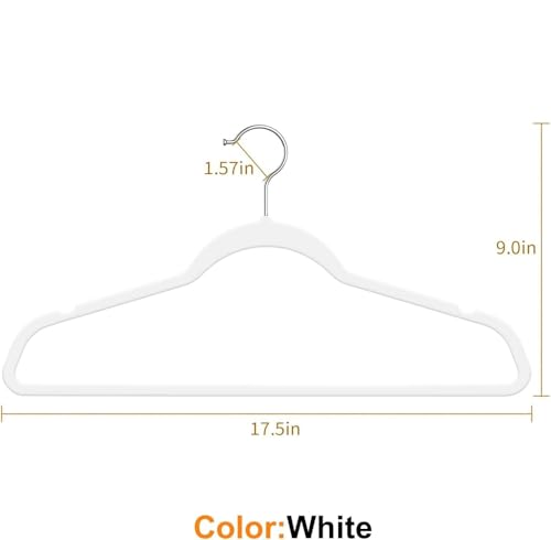 Image of Slim Plastic Hangers for Clothes - Heavy Duty Non-Velvet Hangers with 360 Swivel Chrome Hook & Non Slip Notches - Ideal for Dresses Coats Shirts Jackets & More (White, 30)