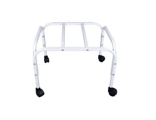 Image of StandPoint | Heavy-Duty Cooler Stand with Wheels | Metal Trolley for Home & Outdoor | Rust-Resistant White Finish | 360 Rotating Wheels | 100kg Load Capacity | Cooler Movable Stand