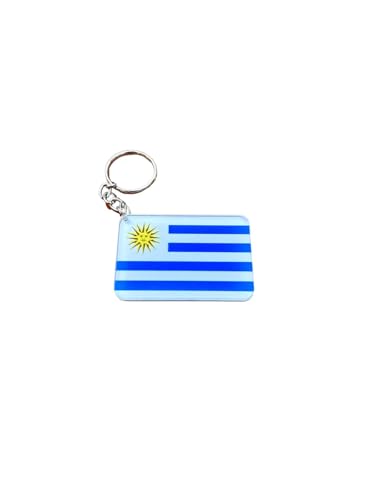 Chaveiro de Acrílico com Bandeiras das Seleções da Copa do Mundo, Decorativo para Mochila, Bolsa e Chaves (Uruguai)