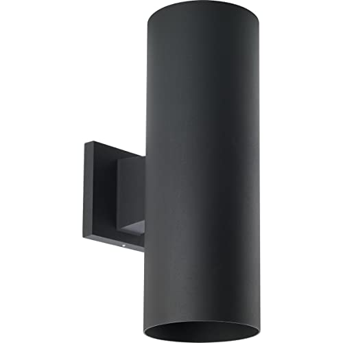 Image of Cylinder Collection 5 inch Modern Outdoor Up /Down Wall Lantern Light Black