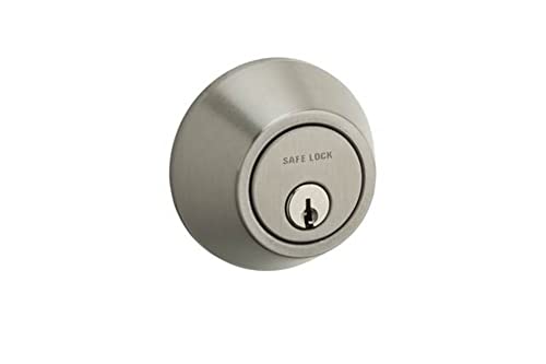 KwiksetSafelock SD9100-15V1 Single Cylinder Deadbolt with RCAL Latch and RCS Strike with New Chassis Satin Nickel Finish