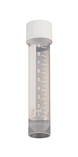 Simport Cryovial T310-10A Polypropylene Vial with Silicone Washer Seal and External Threads, Self Standing, 10ml Volume (Case of 500)