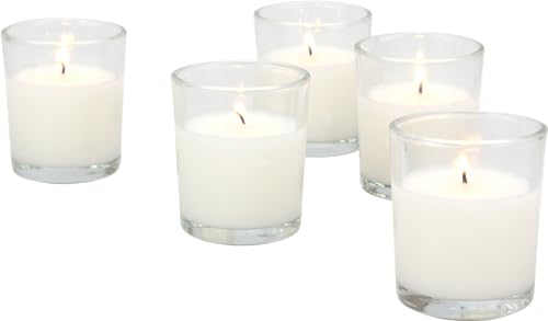 Image of Stonebriar 12 Hour Long Burning Unscented Wax Filled Votive Holders, 24 Pack, White