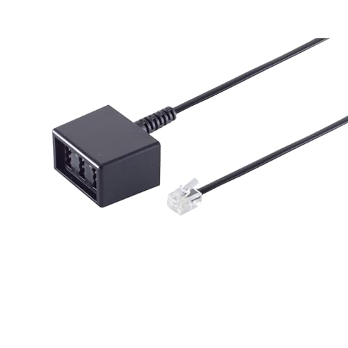 PADCR Telefon Fax Kabel Adapter Verteiler Splitter Weiche Verbindungsst&uuml;ck RJ11 / TAE NFN-Buchse 0,15m