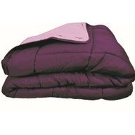 Couette bicolore Polyester Prune/Parme 220 x 240 cm - POYET MOTTE - Gamme CALGARY