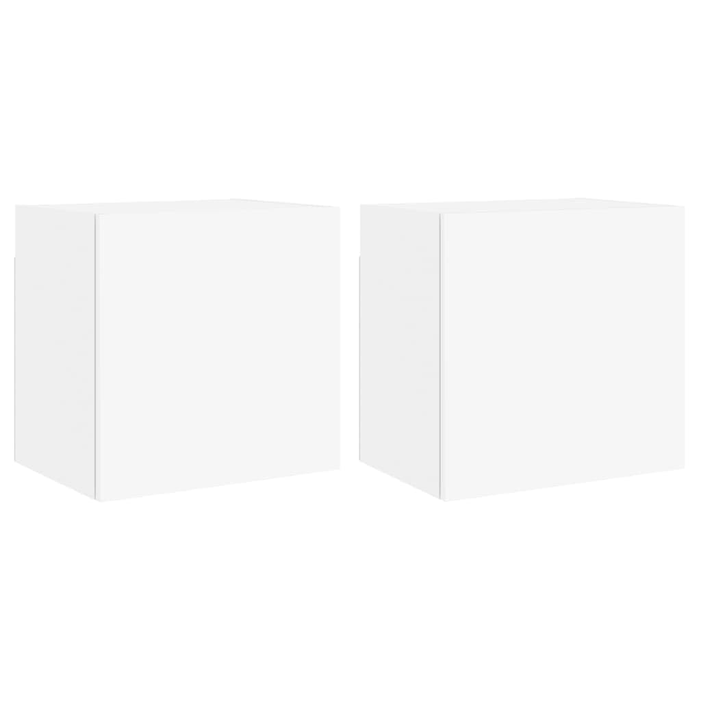Armario de pared para TV, 2 unidades, color blanco, 40,5 x 30 x 40 cm, material de madera para salón, sala de entretenimiento