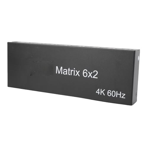 Bewinner Interfejsu Multimedialnego 4K 60 Hz 6x2 HD, Płynny Rozdzielacz Wideo z Optycznym Wyjściem SPDIF 3,5 Mm, Pilot do Projektorów z Dwoma Wyświetlaczami (wtyczka UE)