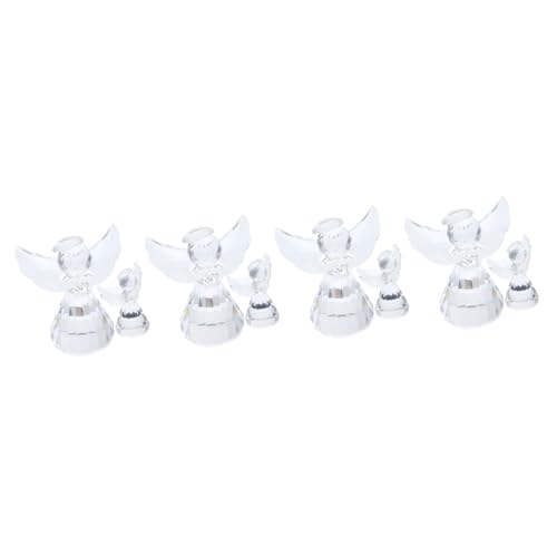 Ornements verre transparent Noël : créez une table de fête magique avec 8 figurines cristal
