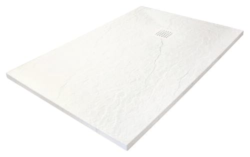 ONDÉE - Receveur De Douche Blanc - Structure Alvéolaire Résistante - Résine Renforcée et Fibre de Verre - 70 x 120 cm - Extra-plat 30 mm - Certifié PN24...