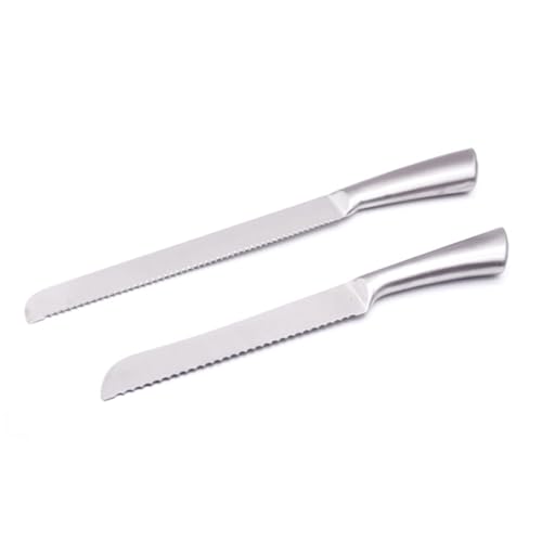 BEBEMOKO Ergonomic Handle Cake Knife Bread Slicer Pizza Steel Wedding Cake Knife Serrated