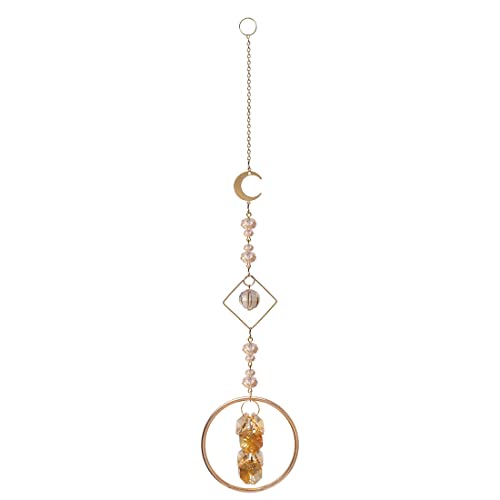 Sun Catchers With Crystals,Gold Crystal Sun Catchers Pendant Light Reflect Crystals Garden Décor Windows Car Home Drop Gold Chain Design #TOP2