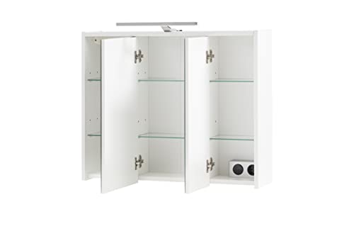 Schildmeyer Spiegelschrank Carlos 149481, Holzwerkstoff, weiß, 74,5 cm