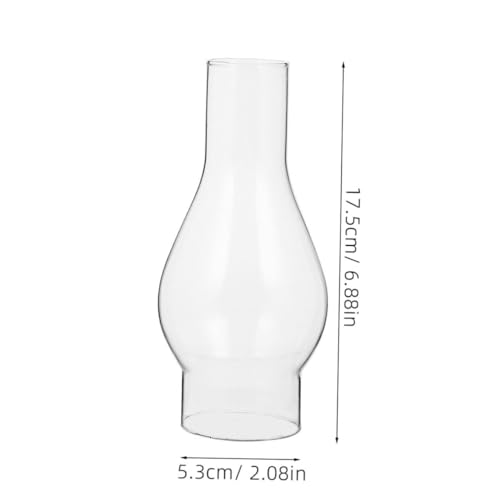 Baluue 6.3X2 Inch Clear Glass Oil Lamp Chimney Replacement for Kerosene Lamps Windproof Transparent Glass Lamp Shade for Home Decor and Emergency Lighting 2 Pack - Image 2