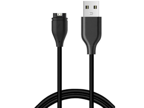 Cargador Universal Garmin - Cable de Carga USB para Fenix 5 5S 5X Plus, Forerunner 55/45/935/245, Approach S10 S40 S60 X10, Instinct, Venu 2 2S Sq - Negro