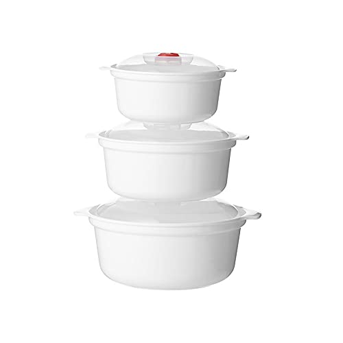 Contenitore per il pranzo, 3 pezzi, in plastica, per alimenti freschi, con coperchio ermetico, da meno 20 ℃ a 120 ℃, può essere riscaldato nel forno a microonde