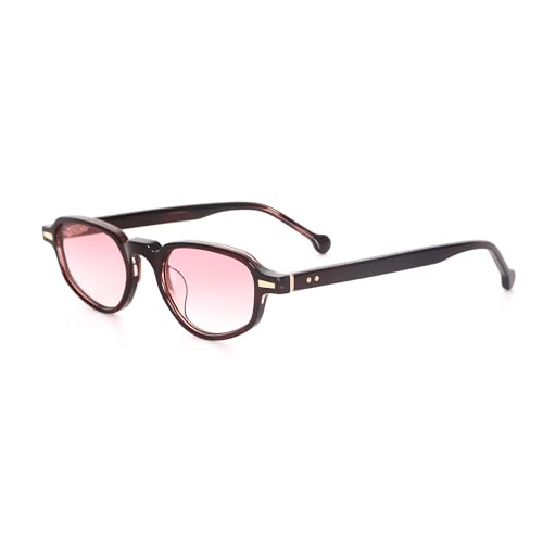 Lunettes de soleil ovales vintage pour femme en acétate