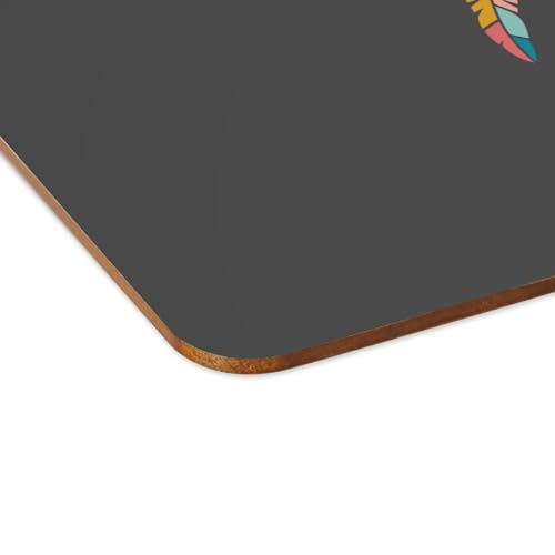 Sets de table en liège noir de qualité supérieure grand format illustration indienne chic