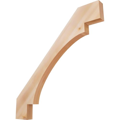 Ekena Millwork BRC04X44X44MRC00SWR 3 1/2"W x 44"D x 44"H Merced Smooth Knee Brace, Western Red Cedar