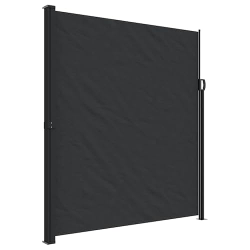 Auvent latéral rétractable noir pour stopper le vis-à-vis sur votre terrasse